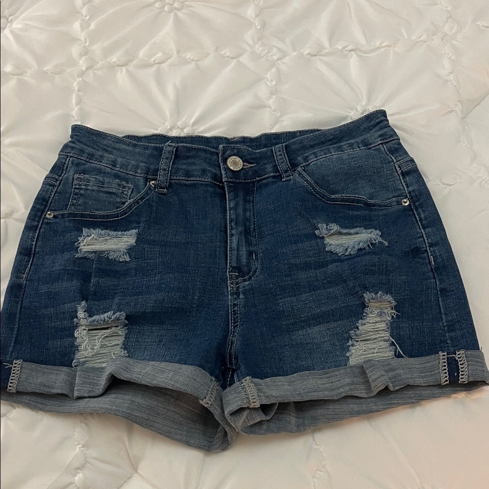 Distressed Denim Shorts Small